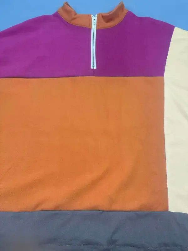 Set Women's Colorblock Zip Up Jacket & Wide Leg Pants