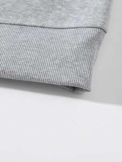 Plain Half Zip Drop Shoulder Essentials Hoodie