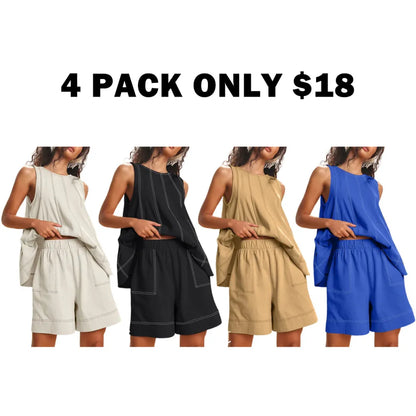 Women's Two Piece Outfit Cotton Matching Set