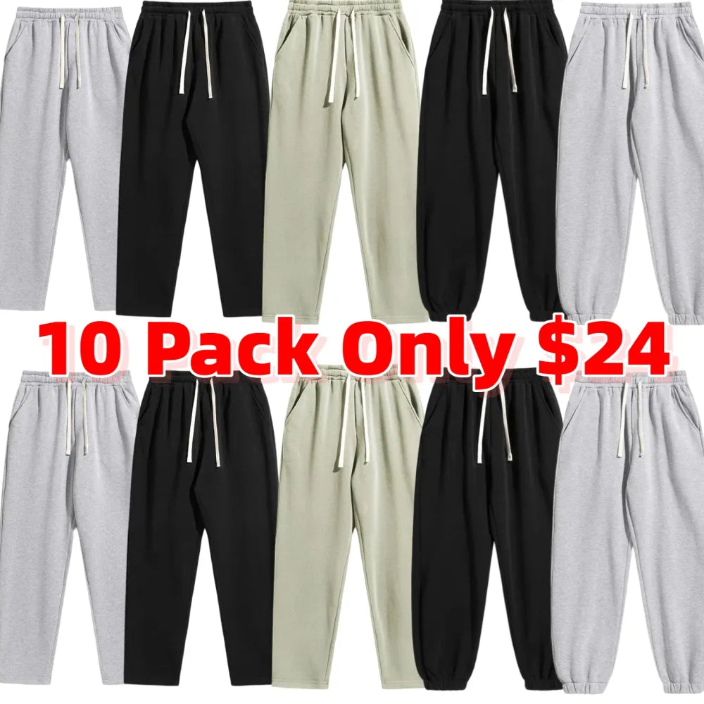 Men's Regular Fit Solid Drawstring Waist Sweatpants