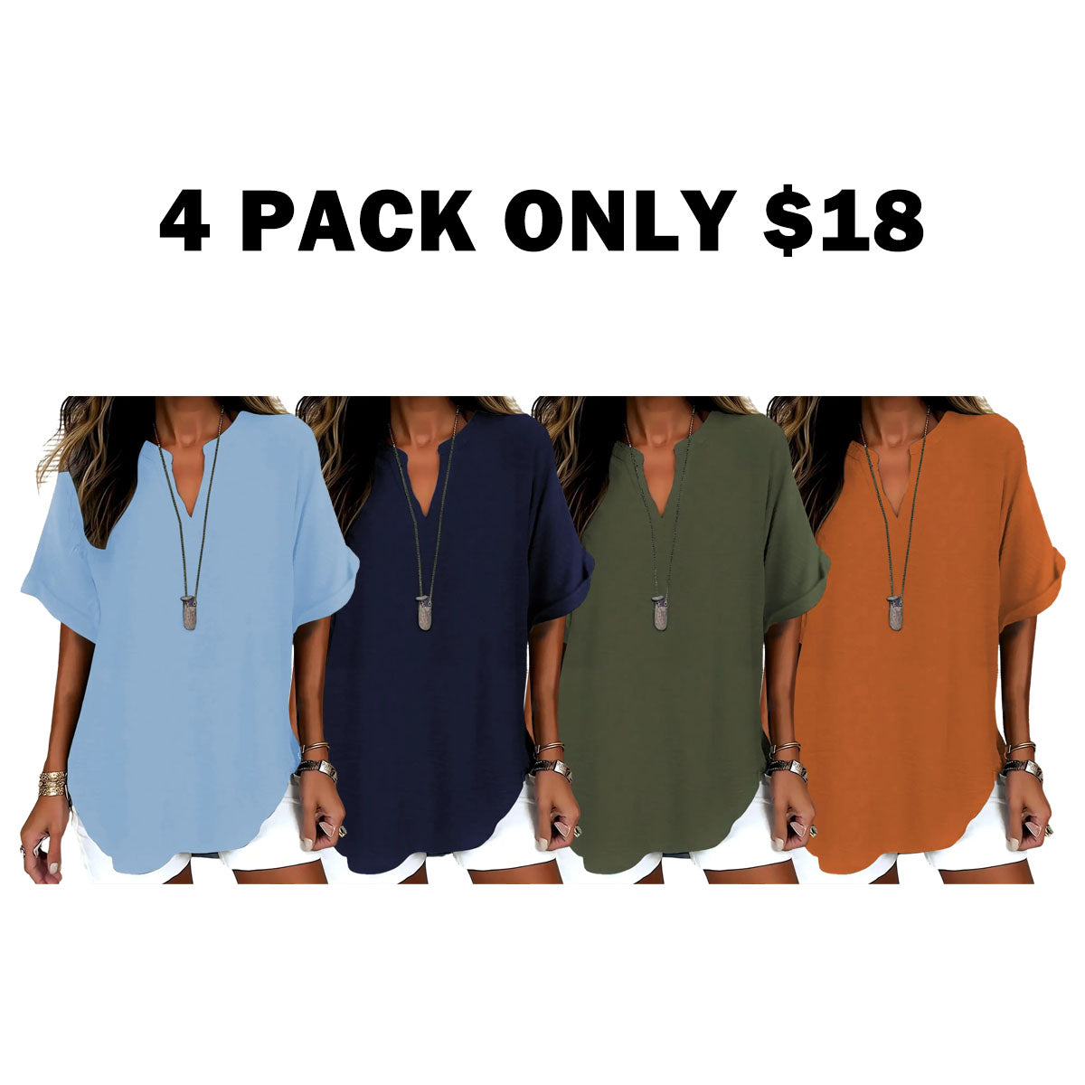 Women's Plain Short Sleeve Blouse