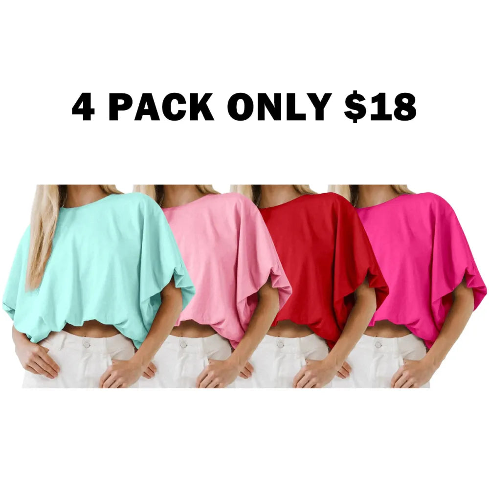Women's Summer Crewneck Crop Tops