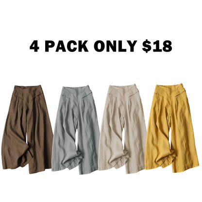 Women's Cotton Linen Culottes Pants
