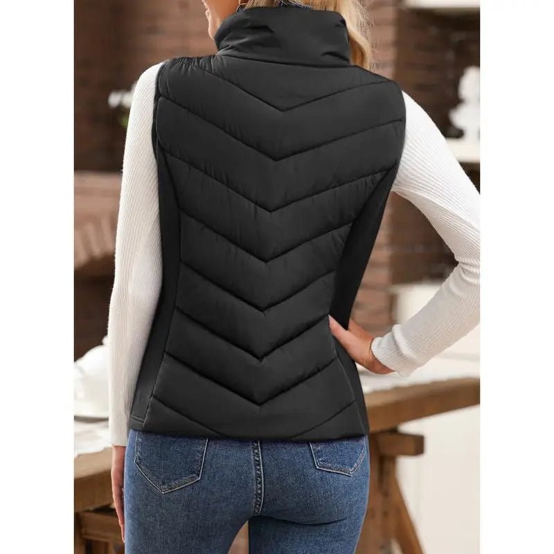 Puffer Vest Women Sleeveless Zip Up Outerwear