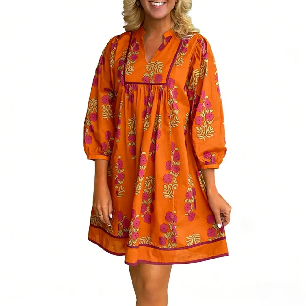 Women's Floral Striped Mini Dress