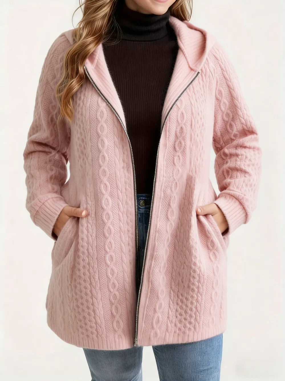 Women's Solid Color Pocket Coat