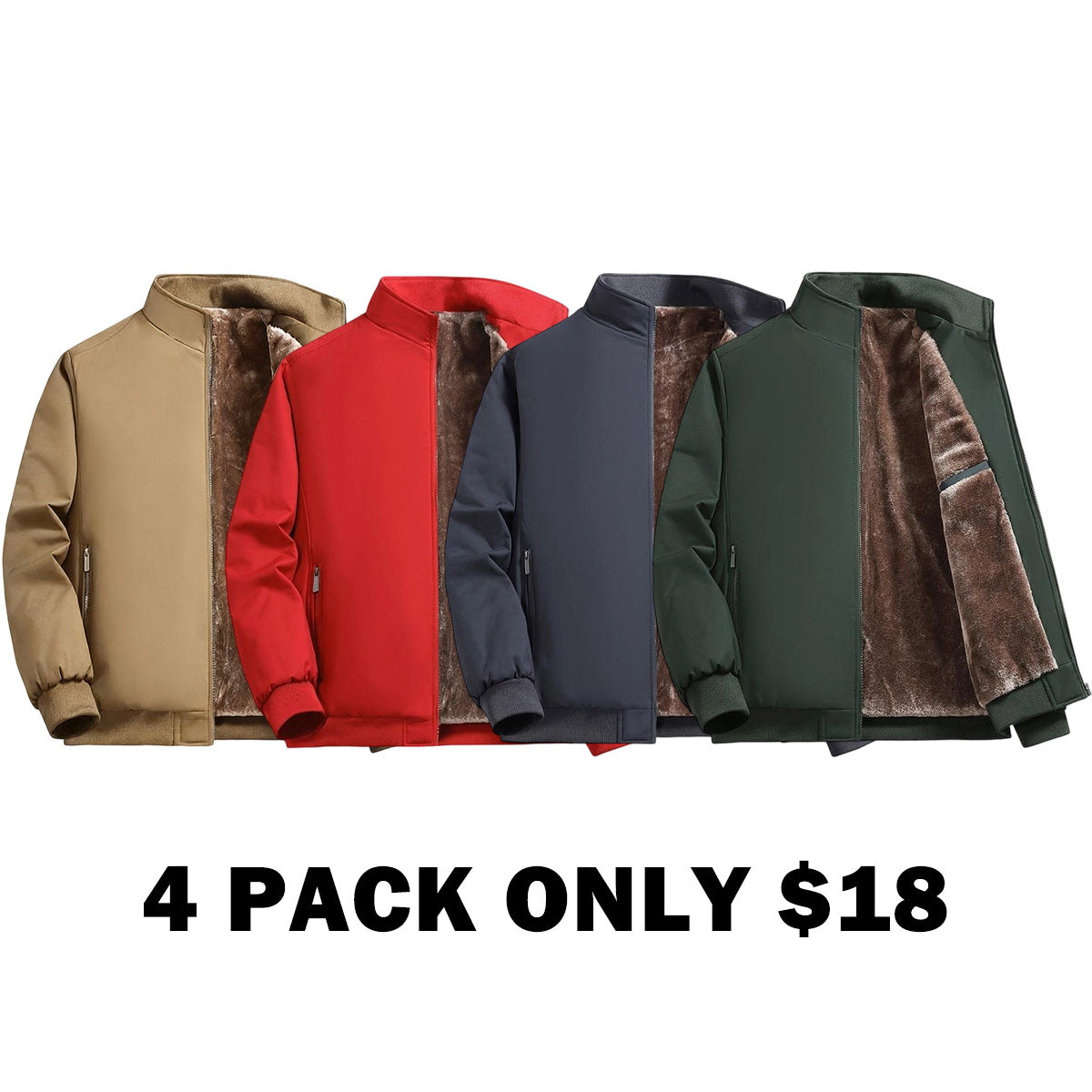 Men's Zip Up Thermal Lined Fleece Jacket