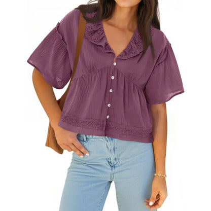 Women's Cropped Babydoll Tops