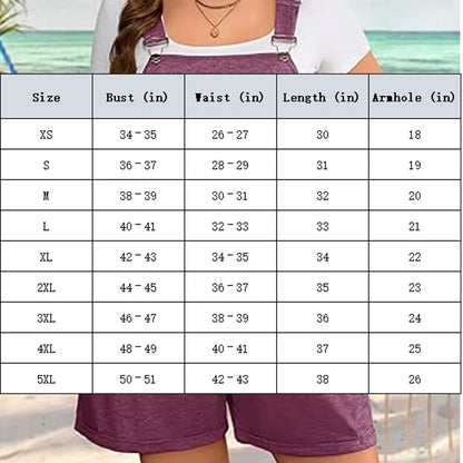Plus Size Women's Jumpsuit with Straps, High Waist, Short Style