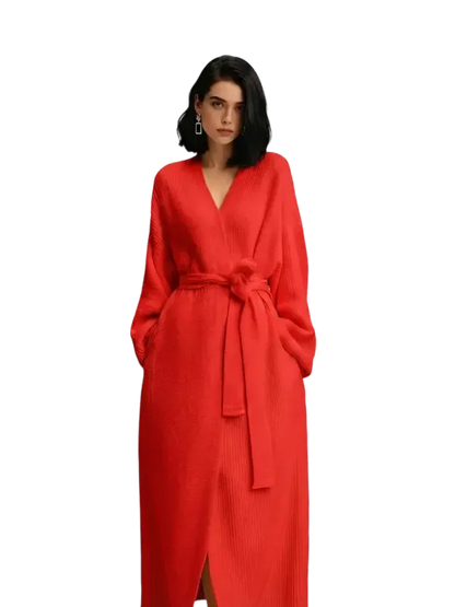 Women's double-sided plush bathrobe