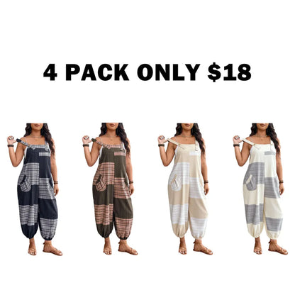 Plus Size Jumpsuit, Casual Comfy Sleeveless Jumpsuit