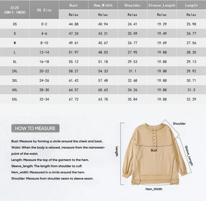 Women's Oversized Button Henley Sweatshirts
