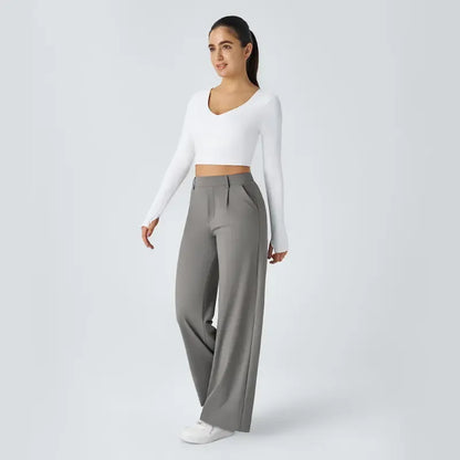 Flex DayStretch High Waisted Pocket Straight Leg Work Pants
