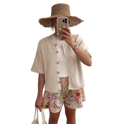 Women's Short Sleeve Cardigan