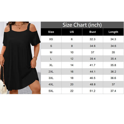 Plus Size Midi Dress Round Neck Short Sleeve