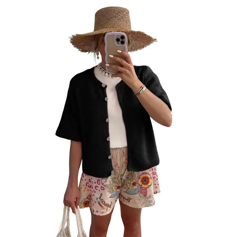 Women's Short Sleeve Cardigan