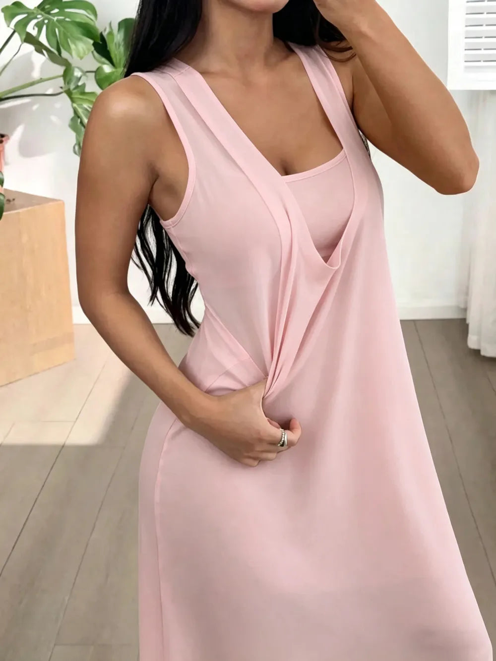 Heather Tank Top & Cutout Maxi Dress Set