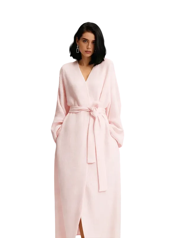 Women's double-sided plush bathrobe