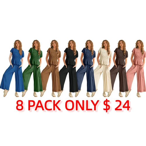 Women’s 2-Piece Smocked Top & Wide
