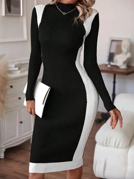 Elegant Long Sleeve Knit Dress for Women