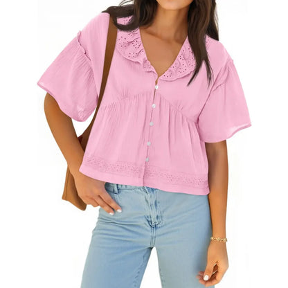 Women's Cropped Babydoll Tops