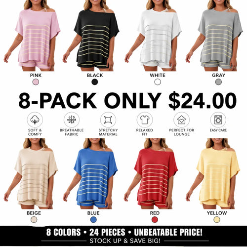Women's Striped 2 Piece Outfits