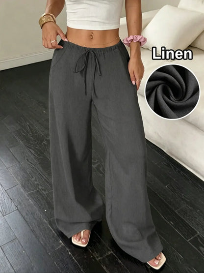 Women's Linen Wide Leg Pants