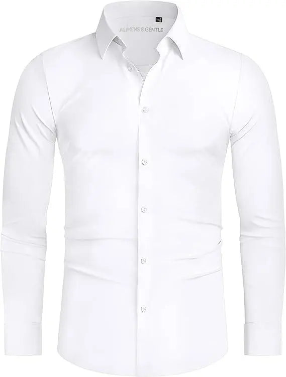 Men’s Slim Fit Stretch Dress Shirt – 16-Way Stretch, Wrinkle-Free
