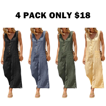 Women Button Down Jumpsuits