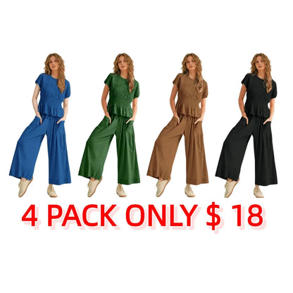 Women’s 2-Piece Smocked Top & Wide