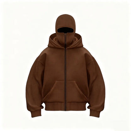 Zip Up Double Layer Hoodie