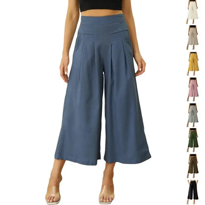 Women's Cotton Linen Culottes Pants