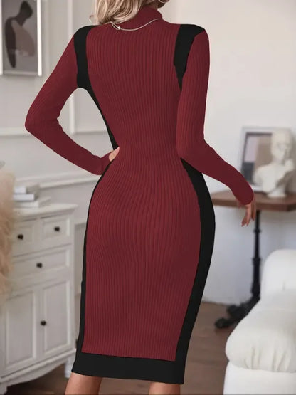 Elegant Long Sleeve Knit Dress for Women