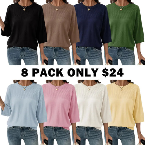 Women‘s Half Sleeve Casual Oversized Trendy Sweaters
