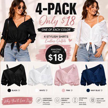 Spring Summer Asymmetric Cold Shoulder Blouse Women