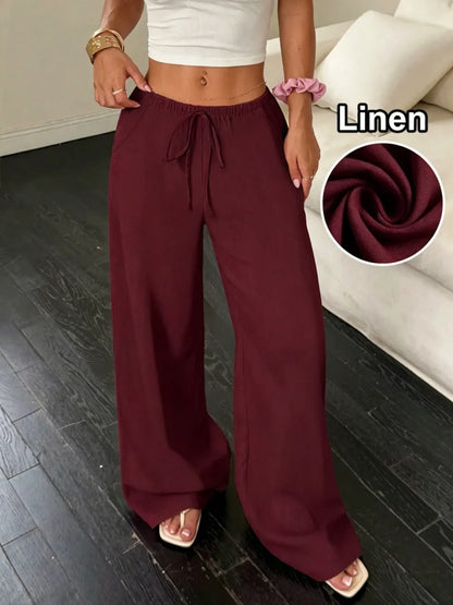 Women's Linen Wide Leg Pants