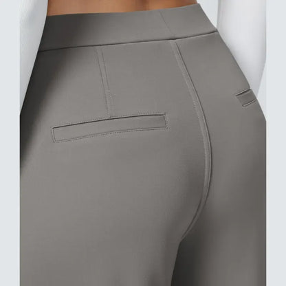 Women's Solid Color Plicated Pocket Wide Leg Pants