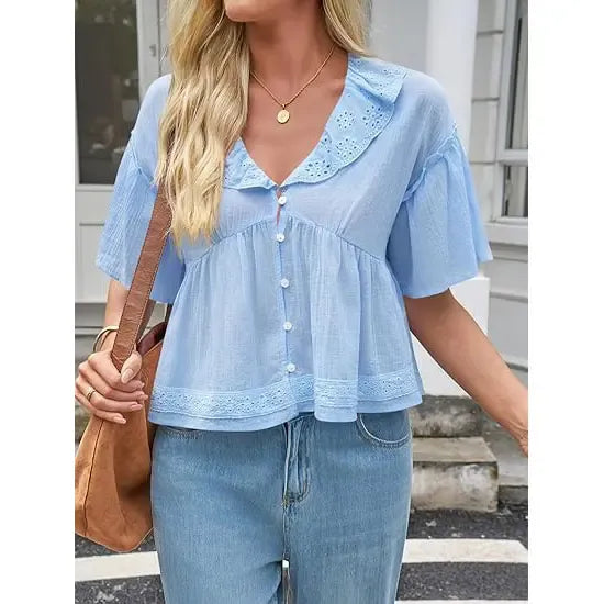 Women's Cropped Babydoll Tops