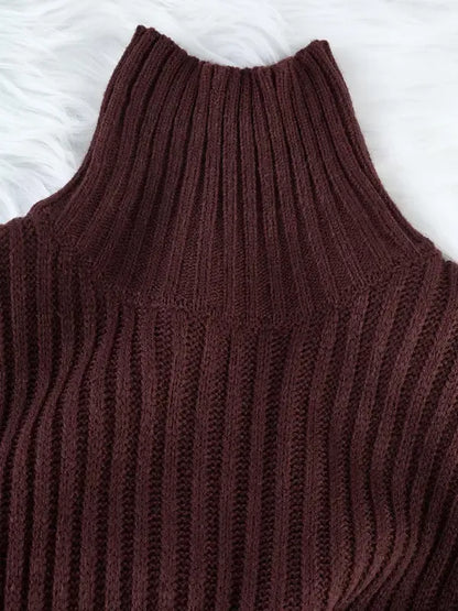 Women's Knit Dress, High Neck Long Sleeve Mermaid Tail Design