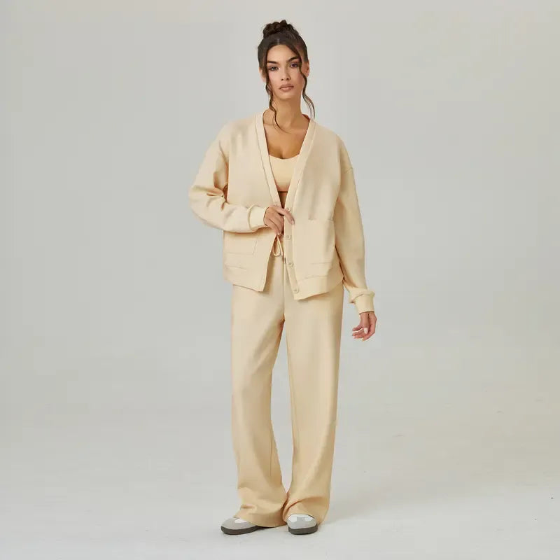 Women's Slouchy Solid Color Soft Two Piece Set