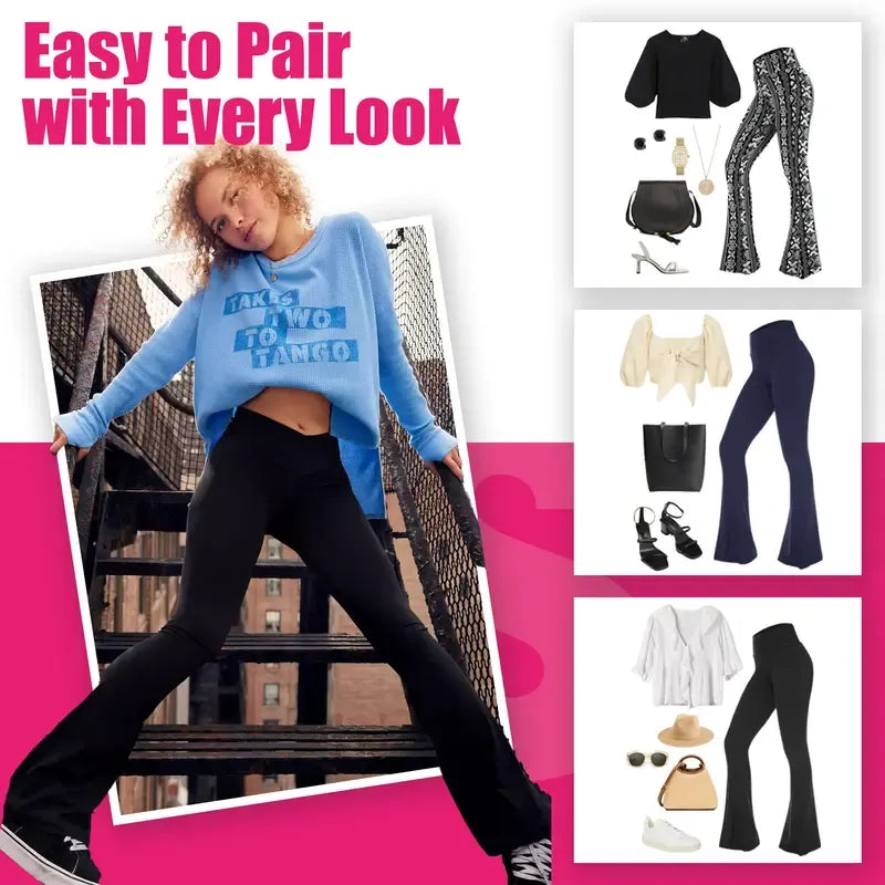 Women's High Waisted Flare Leggings