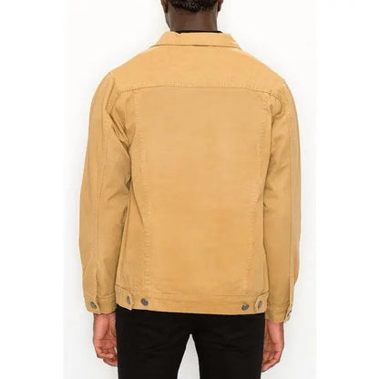 Essential Colored Denim Jacket - Classic Fit Long Sleeve Buttoned Pockets 100% Cotton Menswear Tops