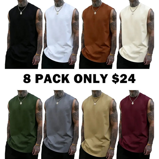 Men's Solid Color Round Neck Tank Top