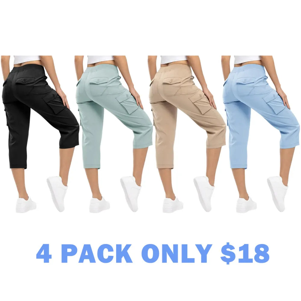 Women's Lightweight Capris Hiking Pants 6 Pockets