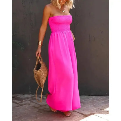 Women‘s Sleeveless Strapless Wide Leg Jumpsuits