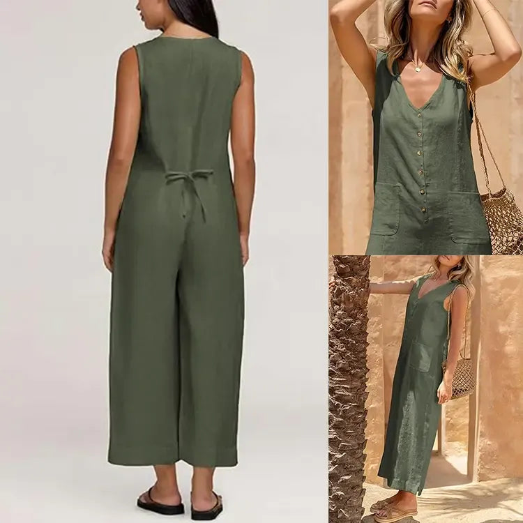 Women Button Down Jumpsuits