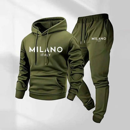 Men's Milano Printed Hoodie and Drawstring Sweatpants Set