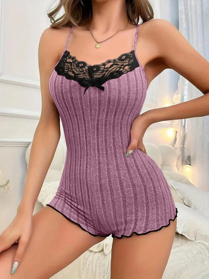 Women's Butterfly Lace Cami Romper