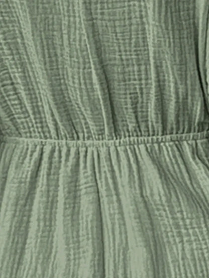 Women's Summer Solid Color V-Neck Cotton Dress